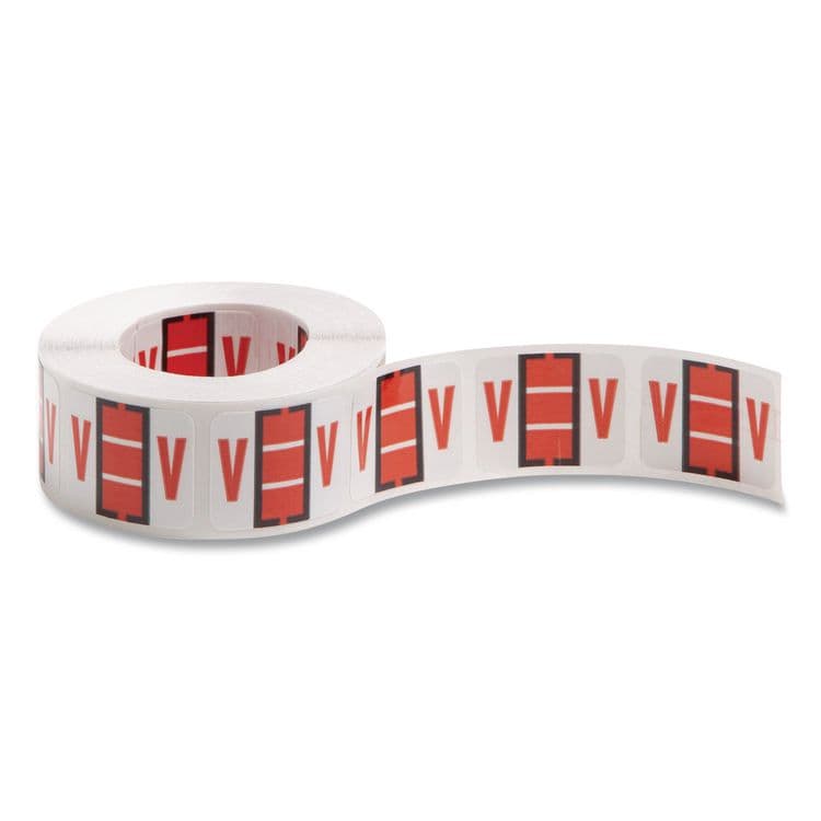 SMEAD MANUFACTURING CO. A-Z Color-Coded End Tab Filing Labels, V, 1 x 1.25, White, 500/Roll (SMD67092)