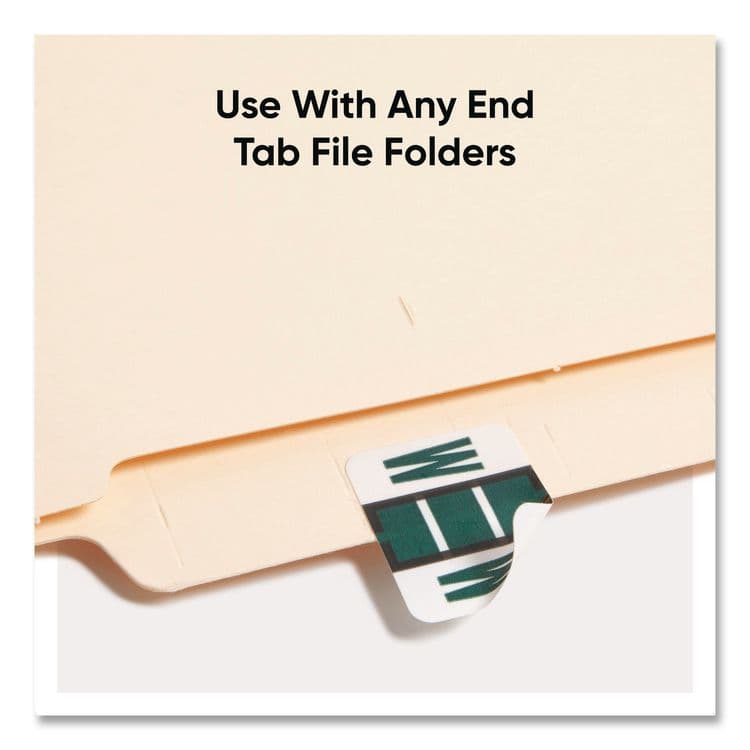 SMEAD MANUFACTURING CO. A-Z Color-Coded End Tab Filing Labels, W, 1 x 1.25, White, 500/Roll (SMD67093) thumbnail 3