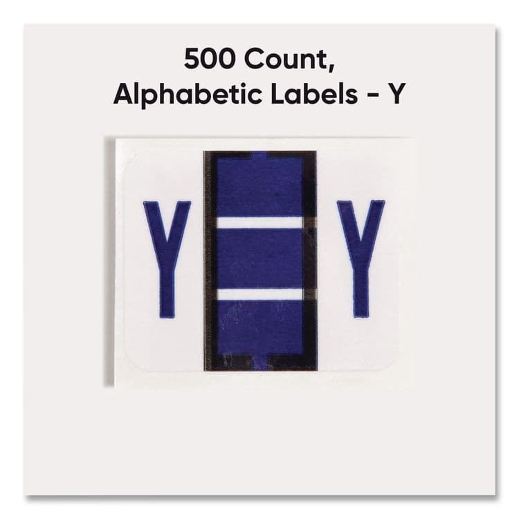SMEAD MANUFACTURING CO. A-Z Color-Coded End Tab Filing Labels, Y, 1 x 1.25, White, 500/Roll (SMD67095) thumbnail 2