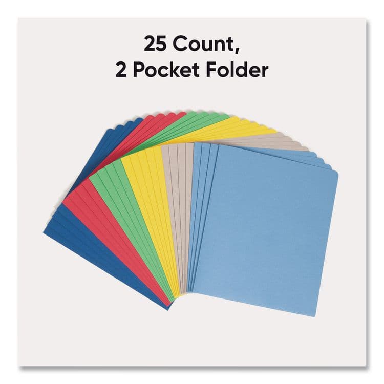 SMEAD MANUFACTURING CO. Two-Pocket Folders, Accommodates (100) 11 x 8.5 Sheets, Assorted Colors, 25/Box (SMD87850) thumbnail 2