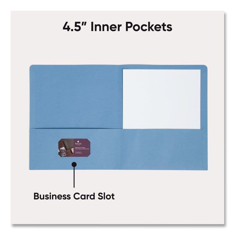 SMEAD MANUFACTURING CO. Two-Pocket Folders, Accommodates (100) 11 x 8.5 Sheets, Assorted Colors, 25/Box (SMD87850) thumbnail 4