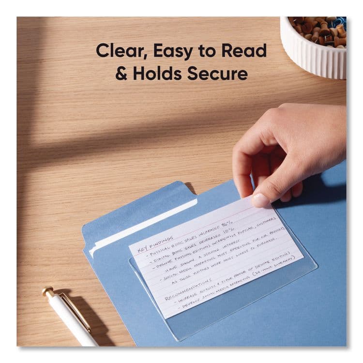 SMEAD MANUFACTURING CO. Self-Adhesive Poly Pockets, Top Load, 5.31 x 33.63, Clear, 100/Box (SMD68153) thumbnail 4