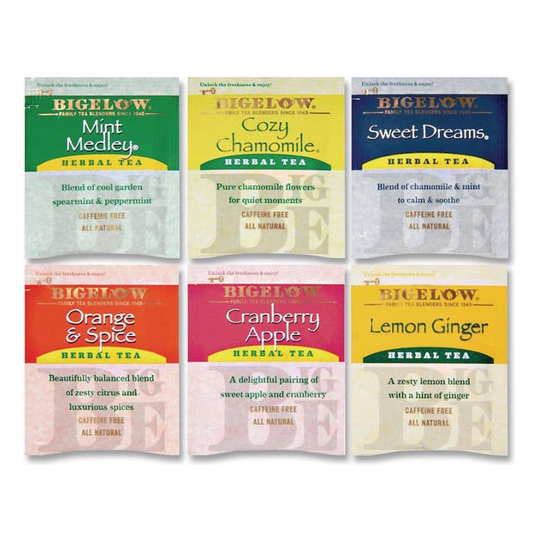 BIGELOW TEA CO. Assorted Tea Packs, Six Flavors, 28/Box, 168/Carton (BTC17578) thumbnail 4