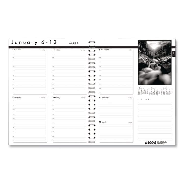 HOUSE OF DOOLITTLE Black-on-White Photo Weekly Appointment Book, Landscape Photography, 11 x 8.5, Black Cover, 12-Month (Jan to Dec): 2026 (HOD217102) thumbnail 2