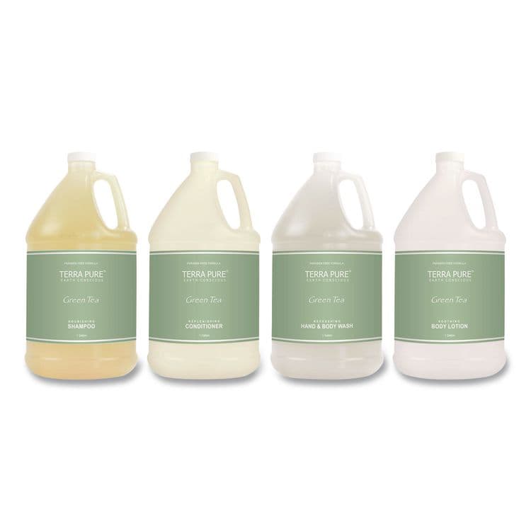 DIVERSIFIED HOSPITALITY SOLUTIONS, LTD. Terra Pure Conditioner Gallon, Green Tea Lemongrass Scent, 1 gal Bottle, 4/Carton (DHS002256) thumbnail 4