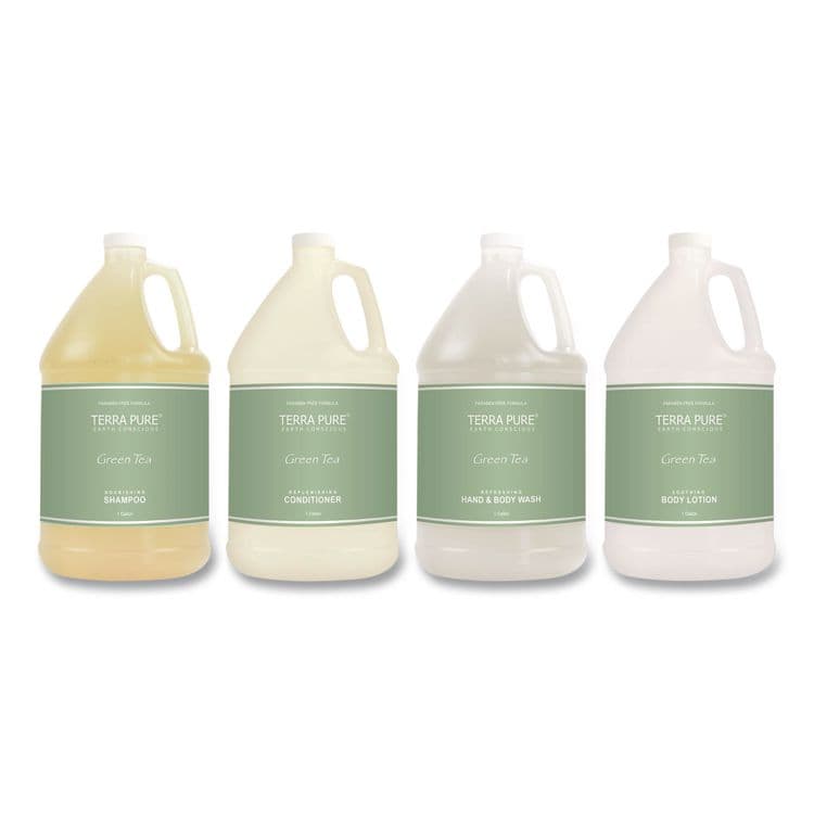 DIVERSIFIED HOSPITALITY SOLUTIONS, LTD. Terra Pure Lotion Gallon, 1 gal Bottle, Green Tea and Lemongrass Scent, 4/Carton (DHS002270) thumbnail 4