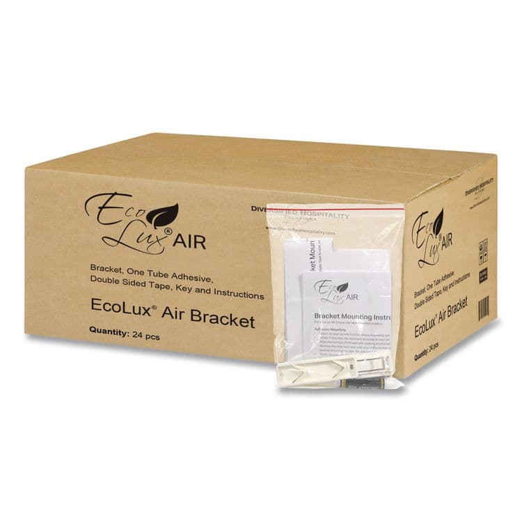 DIVERSIFIED HOSPITALITY SOLUTIONS, LTD. Single EcoLux Air Dispenser Bracket, For Ecolux Air Pump Dispenser Bottles, 1.19 x 0.44 x 5.69, White, 24/Carton (DHS458883) thumbnail 2