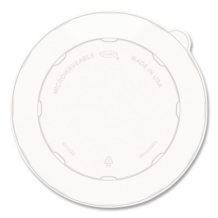 DART Plastic Lids for Compostable Fiber Containers, For 24 to 32 oz Containers, 8.28" Diameter x 0.51" h, Clear, 300/Carton (DCCPP2432BFL) thumbnail 2
