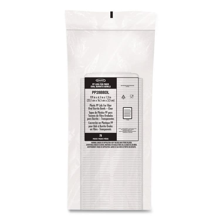 DART Dome Covers and Lids, For 28 oz Container, 6.75 x 9.5 x 1.83, Clear, 300/Carton (DCCPP28BBDL) thumbnail 2