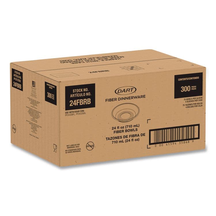 DART Compostable Fiber Containers, ProPlanet Seal, Bowl, 24 oz, Natural, 300/Carton (DCC24FBRB) thumbnail 4