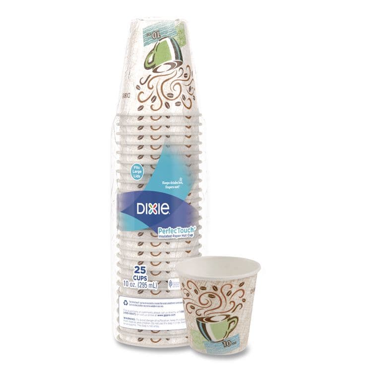 DIXIE FOOD SERVICE PerfecTouch Paper Hot Cups, 10 oz, Coffee Haze Design, 25/Sleeve, 20 Sleeves/Carton (DXE5310DX) thumbnail 4