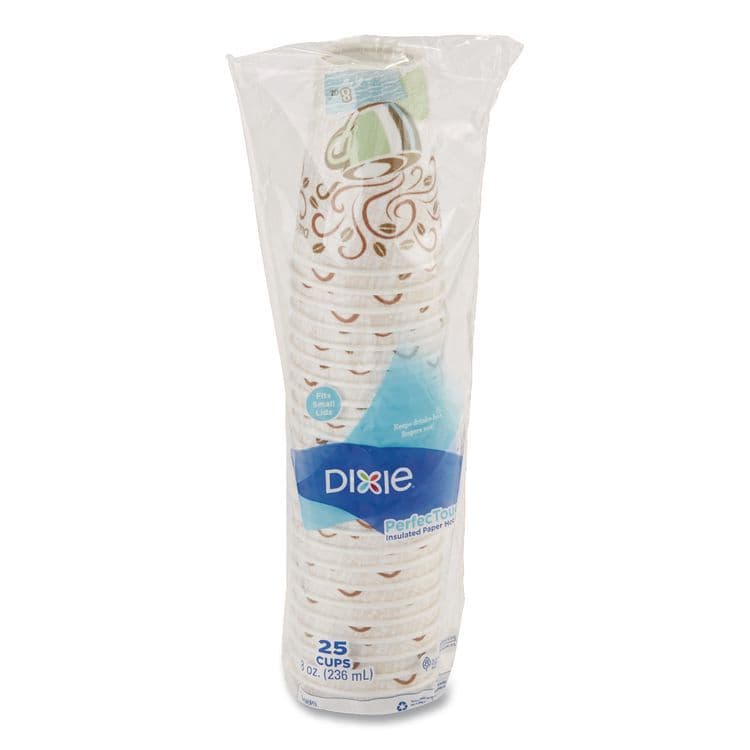 DIXIE FOOD SERVICE PerfecTouch Paper Hot Cups, 8 oz, Coffee Haze Design, 25/Sleeve, 20 Sleeves/Carton (DXE5338DX) thumbnail 4