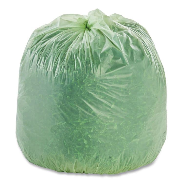STOUT EcoSafe-6400 Bags, 32 gal, 0.85 mil, 33" x 48", Green, 50/Box (STOE3348E85)