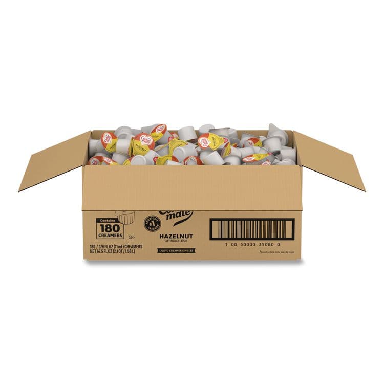 NESTLE Liquid Coffee Creamer, Hazelnut, 0.38 oz Mini Cups, 180/Carton (NES35080)