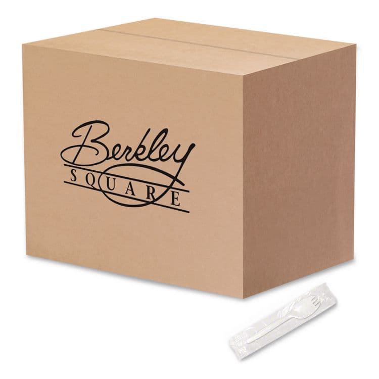 BERK ENTERPRISES Individually Wrapped Mediumweight Cutlery, Spork, Plastic, White, 1,000/Carton (BSQ1105000)