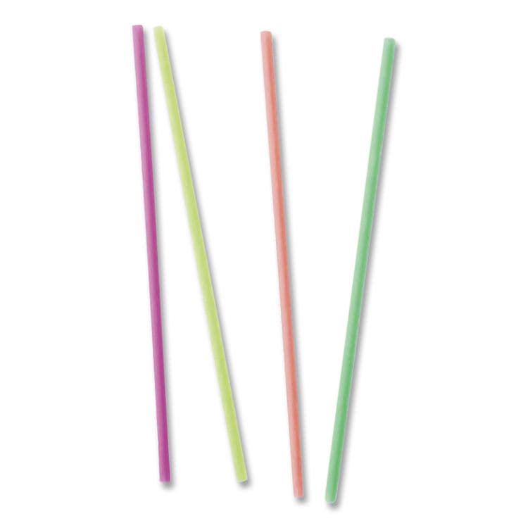 BERK ENTERPRISES Neon Sip Sticks, 5.5" Polypropylene, Assorted Colors, 1,000/Pack (BSQ1241202) thumbnail 2