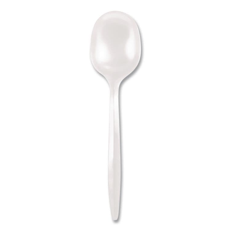 BERK ENTERPRISES Mediumweight Polypropylene Cutlery, Soup Spoon, Plastic, White, 1,000/Carton (BSQ1014000) thumbnail 2
