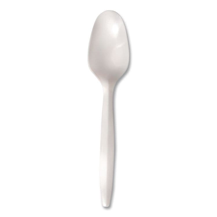 BERK ENTERPRISES Mediumweight Polypropylene Cutlery, Spoon, Plastic, White, 1,000/Carton (BSQ1013000) thumbnail 2