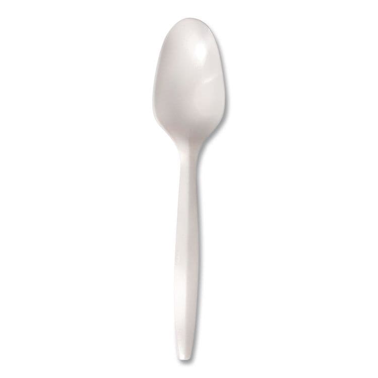 BERK ENTERPRISES Individually Wrapped Mediumweight Cutlery, Spoon, Plastic, White, 1,000/Carton (BSQ1103000) thumbnail 2