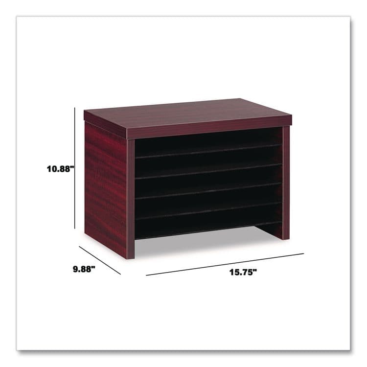 ALERA Alera Valencia Series Under-Counter File Organizer, 6 Sections, 15.75" x 9.88" x 10.88", Mahogany (ALEVA316012MY) thumbnail 3