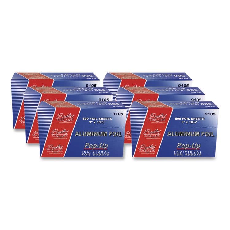 BERK ENTERPRISES Pop-Up Aluminum Foil, 9 x 10.75, 500/Pack, 6 Packs/Carton (BSQ1379000)