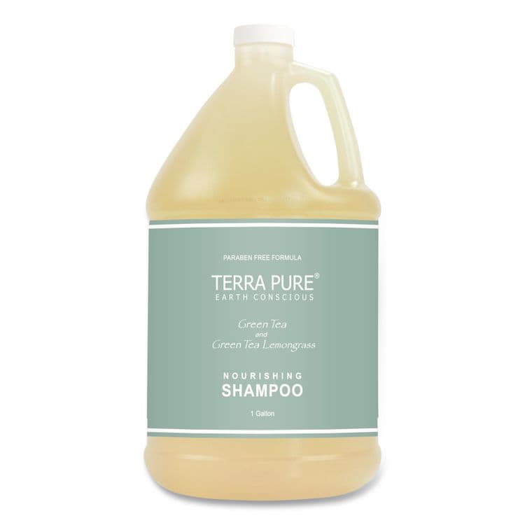 DIVERSIFIED HOSPITALITY SOLUTIONS, LTD. Terra Pure Shampoo Gallon, Green Tea Lemongrass Scent, 1 gal Bottle, 4/Carton (DHS002287) thumbnail 2