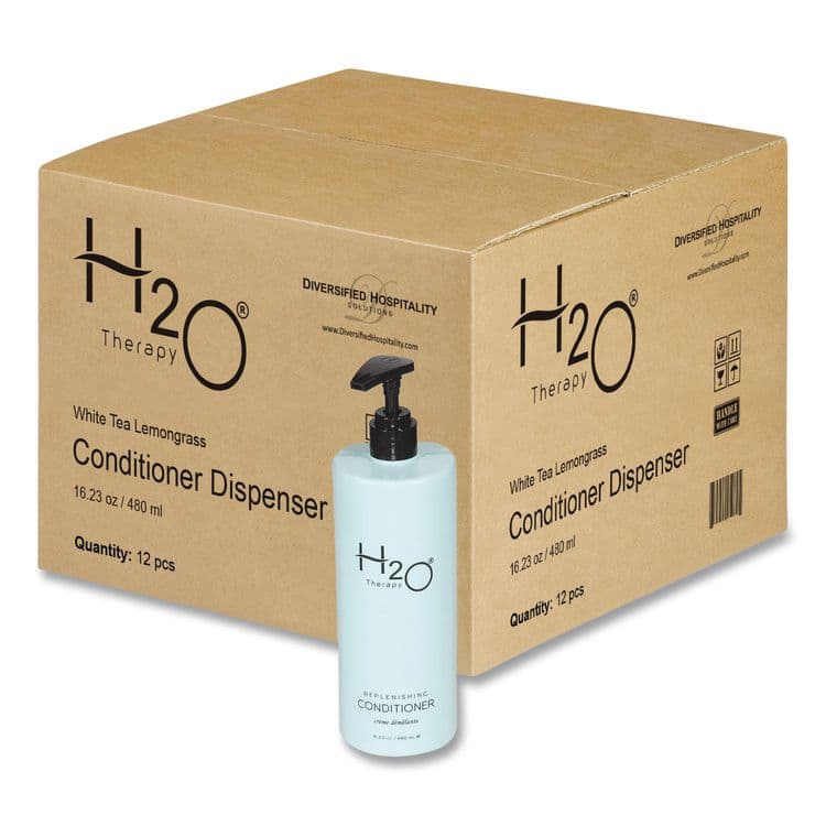 DIVERSIFIED HOSPITALITY SOLUTIONS, LTD. H2O Therapy Conditioner Air Pump, White Tea and Lemongrass Scent, 16.23 oz Bottle, 12/Carton (DHS259812)