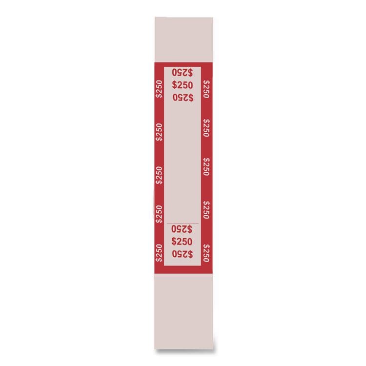 CONTROLTEK Currency Straps, Self-Adhesive, Ones, $250 Strap, Pink/White, 1,000/Pack (CNK560018) thumbnail 2