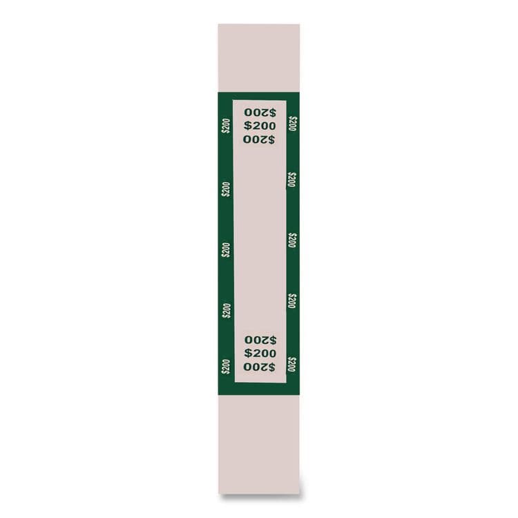 CONTROLTEK Currency Straps, Self-Adhesive, Twos, $200 Strap, Green/White, 1,000/Pack (CNK560017) thumbnail 2