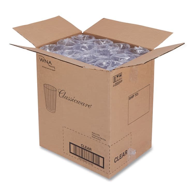 WNA, . Classic Crystal Plastic Tumblers, 10 oz, Clear, Fluted, Tall, 20/Pack, 12 Packs/Carton (WNACC10240) thumbnail 3