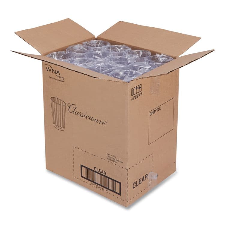 WNA, . Classic Crystal Plastic Tumblers, 12 oz, Clear, Fluted, Tall, 20/Pack, 12 Packs/Carton (WNACC12240) thumbnail 3