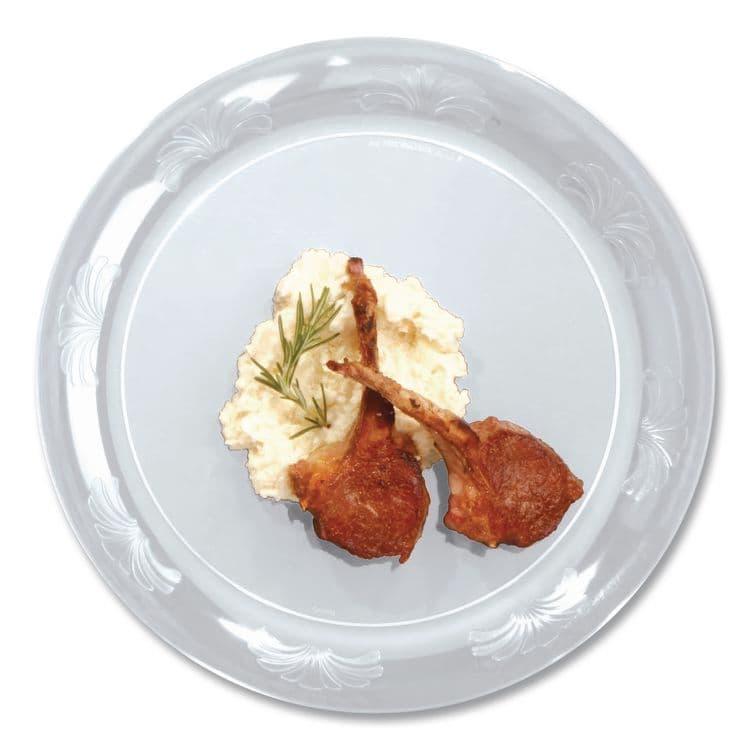 WNA, . Designerware Plastic Plates, 9" dia, Clear, 10/Pack, 18 Packs/Carton (WNADWP9180) thumbnail 2
