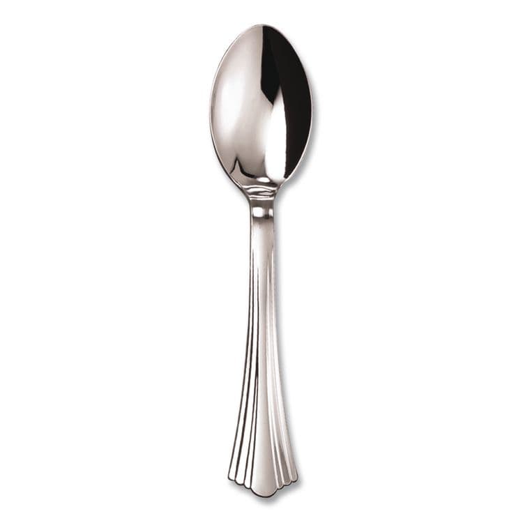 WNA, . Reflections Heavyweight Plastic Utensils, Spoon, Silver, 40/Pack (WNAREF320SPPK) thumbnail 2