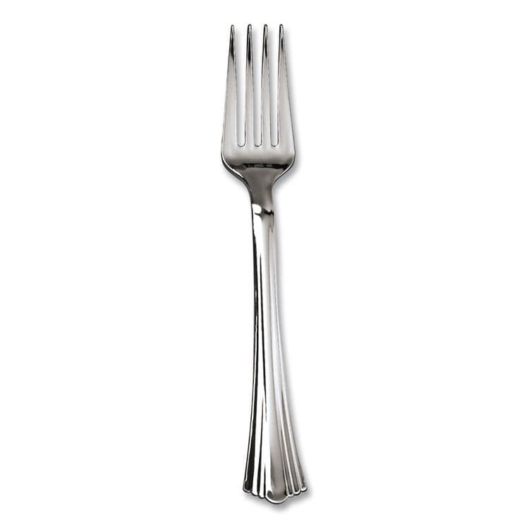 WNA, . Reflections Heavyweight Plastic Utensils, Fork, Silver, 40/Pack (WNAREF320FKPK) thumbnail 3
