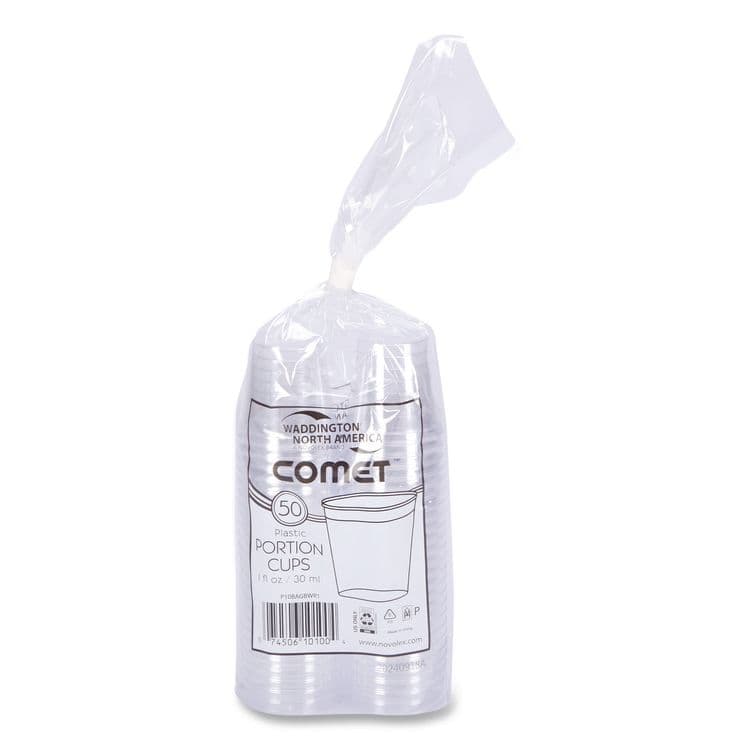 WNA, . Comet Plastic Portion/Shot Glass, 1 oz, Clear, 50/Pack, 50 Packs/Carton (WNAP10) thumbnail 2
