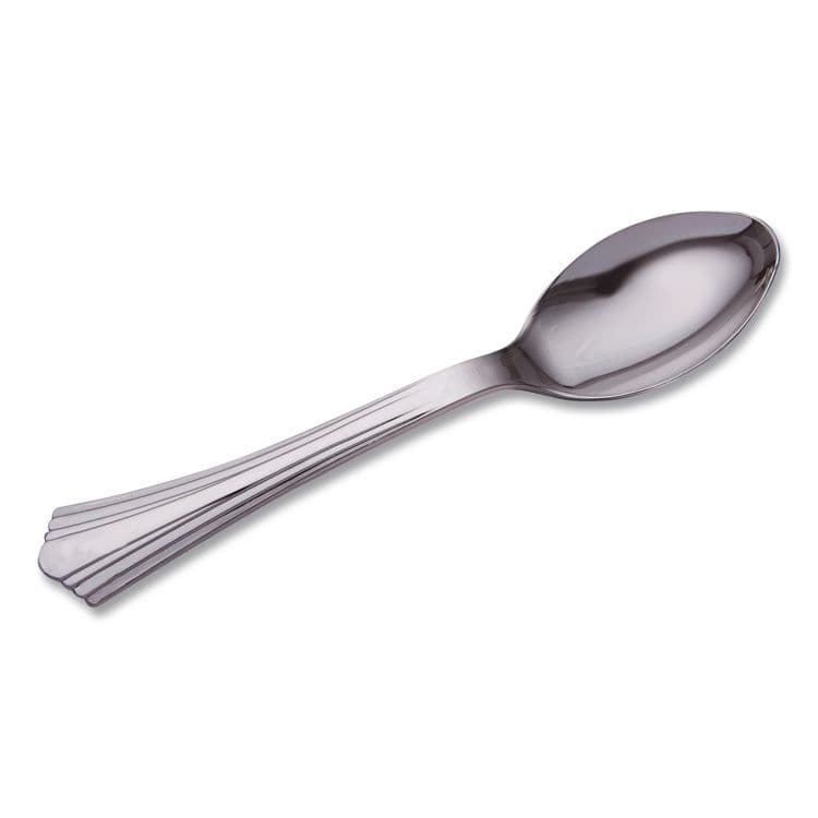 WNA, . Heavyweight Plastic Spoons, Reflections Design, Silver, 600/Carton (WNA620155) thumbnail 2