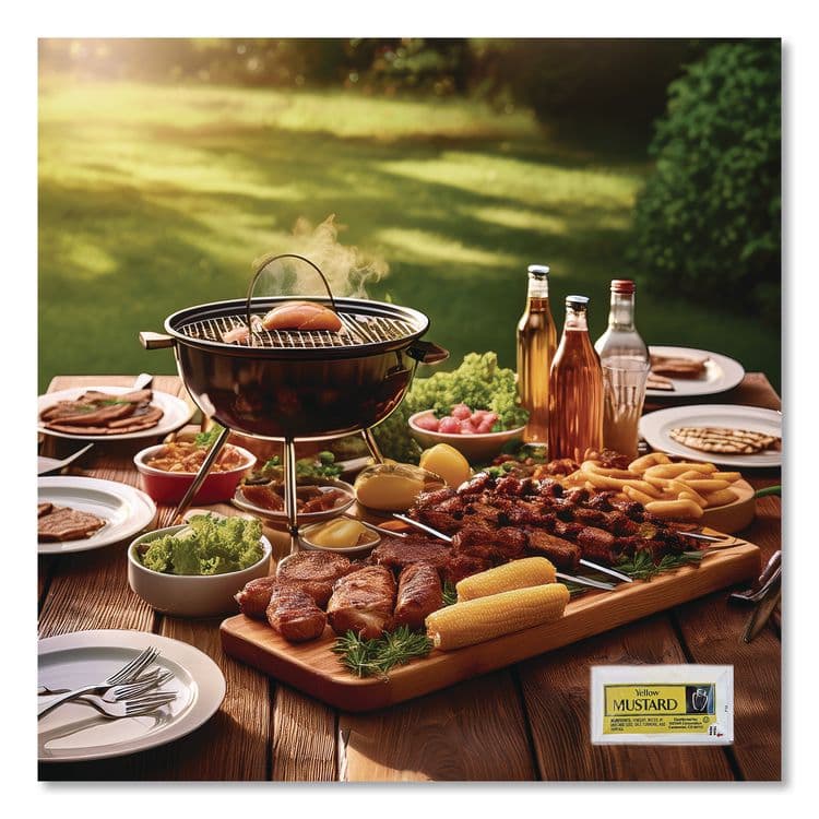 PERFORMANCE FOOD GROUP Condiment Packets, Mustard, 0.16 oz Packet, 200/Carton (VST80006) thumbnail 3