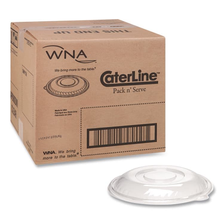 WNA, . Caterline Pack n' Serve Plastic Lids, Dome Lid, 12" Diameter x 1.5" h, Clear, 25/Carton (WNAAPB160DM)