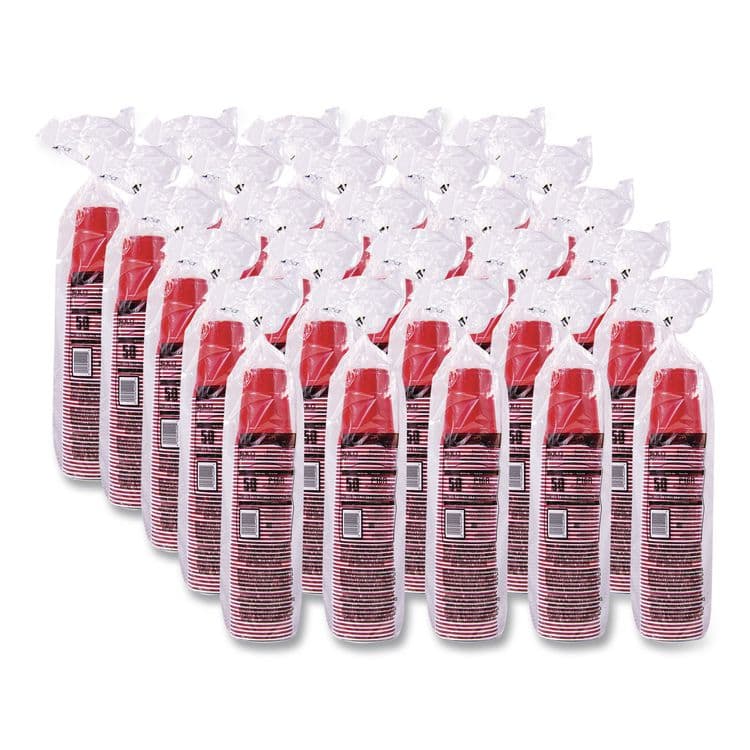 DART SOLO Party Plastic Cold Drink Cups, 16 oz, Red, 24/Pack, 25 Packs/Carton (SCCY16250001) thumbnail 2