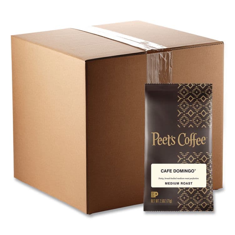 PEETS Coffee Portion Packs, Cafe Domingo Blend, 2.5 oz Frack Pack, 18/Box (PEE504918)