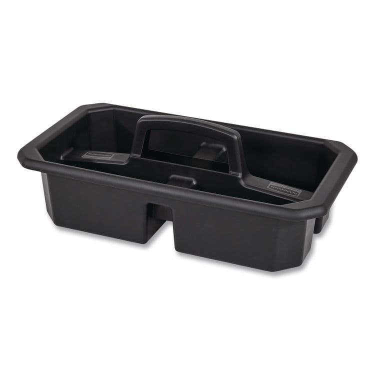 RUBBERMAID COMMERCIAL PROD. Cleaning Caddy, Compatible with Full Size and Compact Housekeeping Carts, Plastic, Black, 6/Carton (RCP2202586)