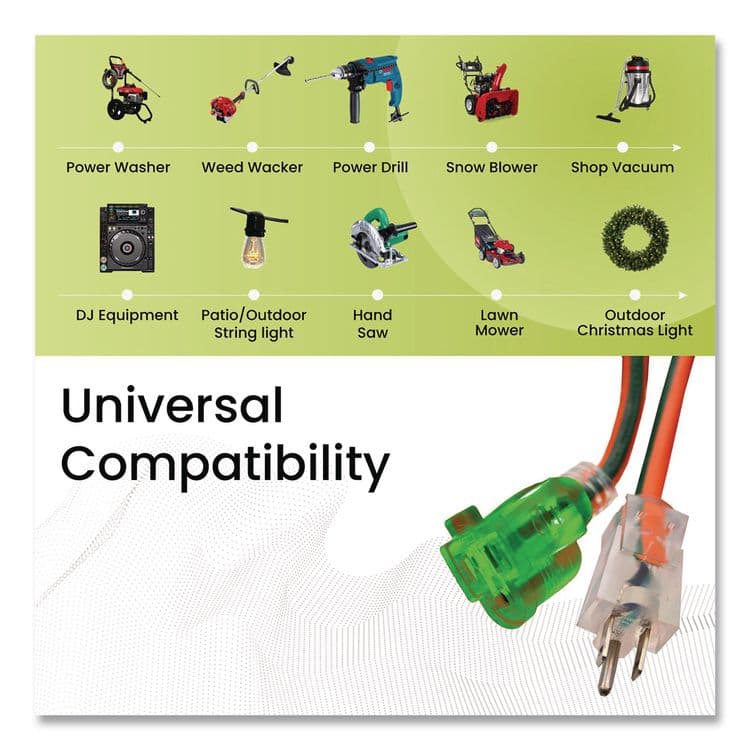 GOGREEN POWER 16 AWG Outdoor Extension Cord, 25 ft, 13 A, Orange (GGP13725) thumbnail 2