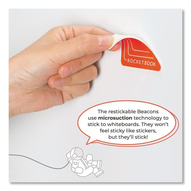 ROCKETBOOK Beacons Smart Stickers for Whiteboards, Reusable Triangles, 2.5" x 2.5", Fluorescent Orange, 4/Pack (RKBBEAB4K) thumbnail 4