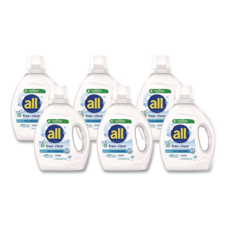 DIAL PROFESSIONAL Free Clear HE Laundry Detergent, 58 Loads, Unscented, 73 oz Bottle, 6/Carton (DIA47415)