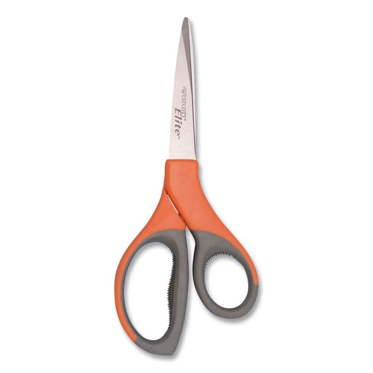 ACME UNITED CORPORATION Elite Series Stainless Steel Shears, 8" Long, 3.5" Cut Length, Straight Orange Handle (ACM41318) thumbnail 2
