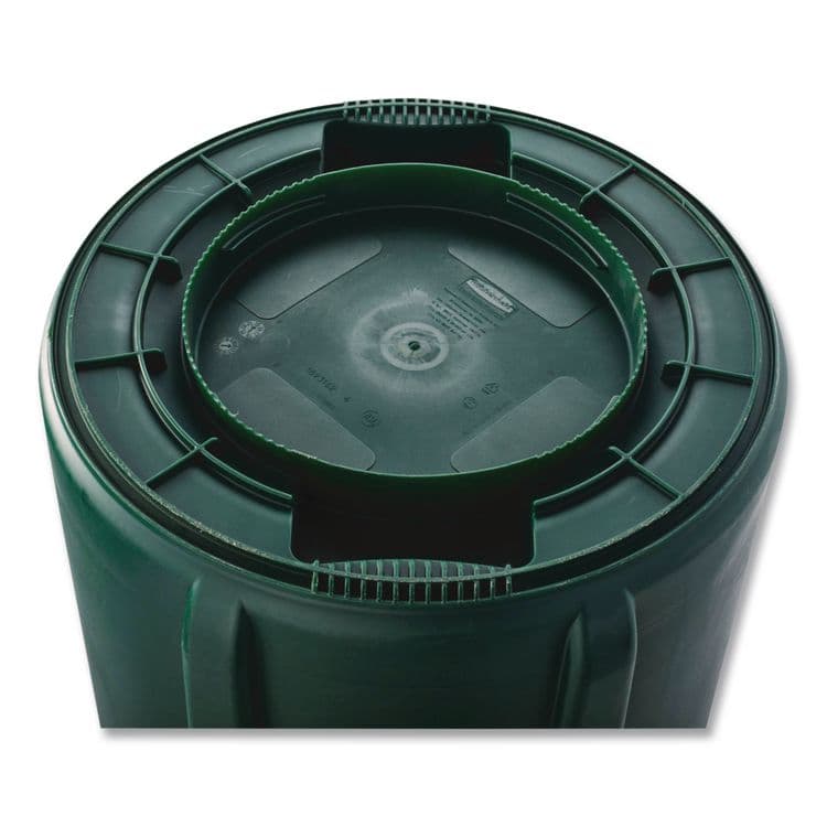 RUBBERMAID COMMERCIAL PROD. Vented Round Brute Container, 10 gal, Plastic, Dark Green (RCPFG261000DGRN) thumbnail 3