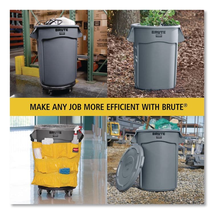 RUBBERMAID COMMERCIAL PROD. Vented Round Brute Container, 20 gal, Plastic, Yellow (RCP2620YEL) thumbnail 3