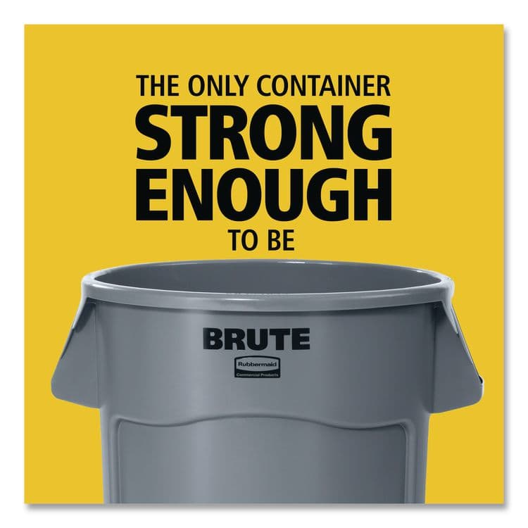 RUBBERMAID COMMERCIAL PROD. Vented Round Brute Container, 32 gal, Plastic, Gray (RCP263200GY) thumbnail 3