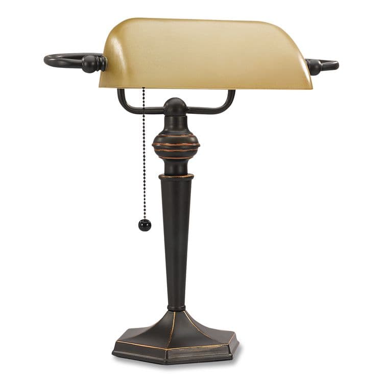 ALERA Traditional Banker's Lamp, 10w x 13.38d x 16h, Antique Bronze (ALELMP537BZ) thumbnail 2