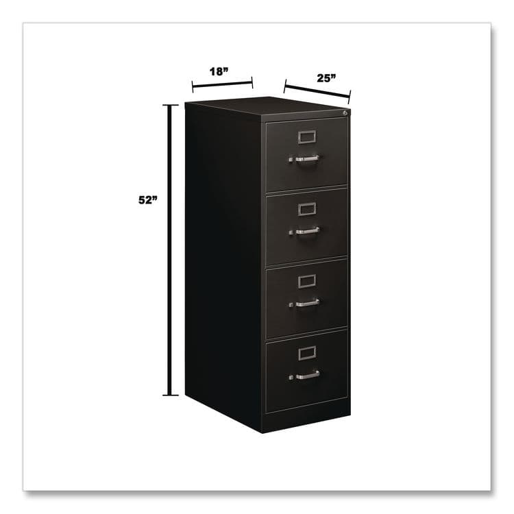 ALERA Economy Vertical File, 4 Legal-Size File Drawers, Black, 18" x 25" x 52" (ALEHVF1952BL) thumbnail 4